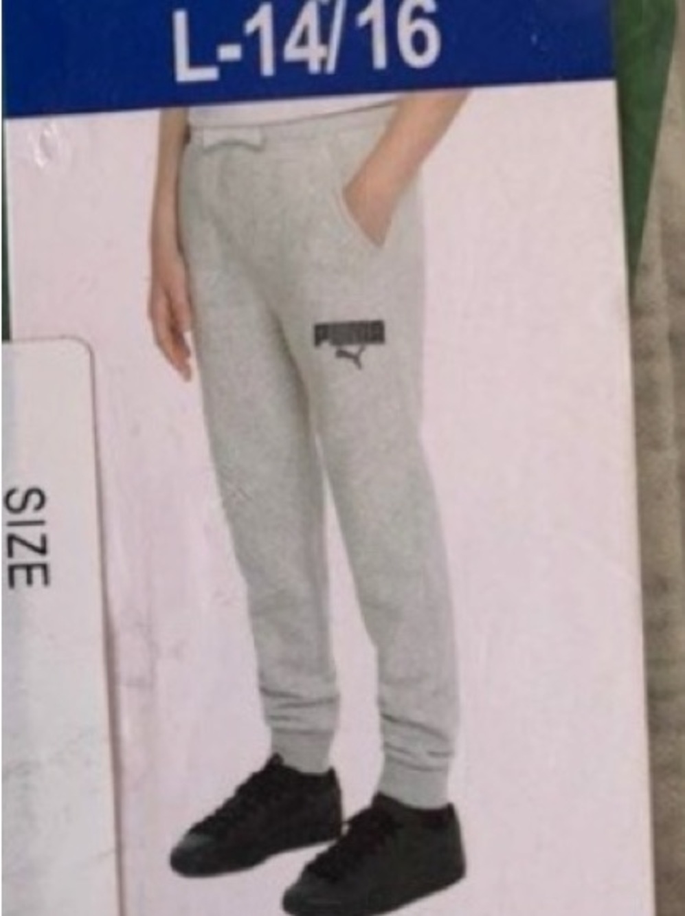 NIP PUMA Boys youth fleece jogger, Gray, size (14/16)